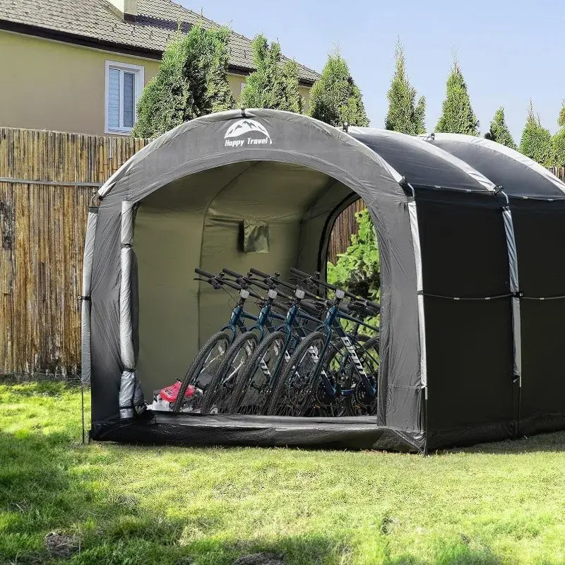 Outdoor Storage Shed Tent, 8×7×6ft Large 2-in-1 Portable Storage Shed with Double Doors, Outside Lawn Mower Shelter Sheds