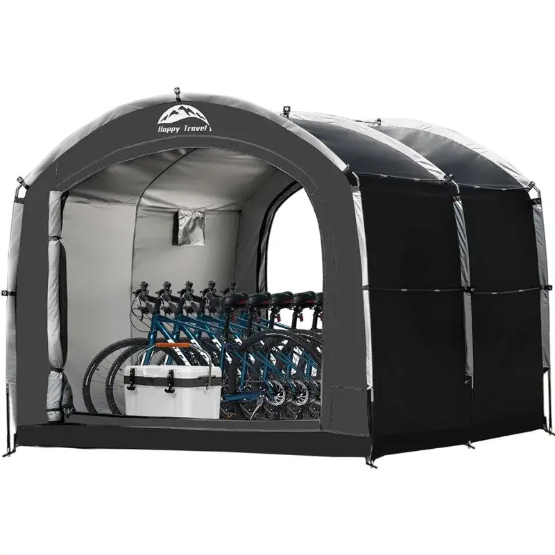 Outdoor Storage Shed Tent, 8×7×6ft Large 2-in-1 Portable Storage Shed with Double Doors, Outside Lawn Mower Shelter Sheds