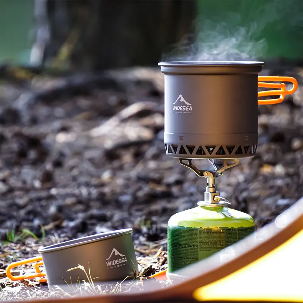 Widesea Camping 1.3L 2.3L utensilios de cocina juego de cocina al aire libre cocina de calor vajilla de viaje olla hervidor de agua equipo de utensilios de cocina para turistas