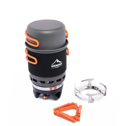Sistema de cocina de acampada Widesea con intercambiador de calor, estufa de quemador de Gas para exteriores, juego de ollas para turismo, vajilla, utensilios de cocina, caminata turística