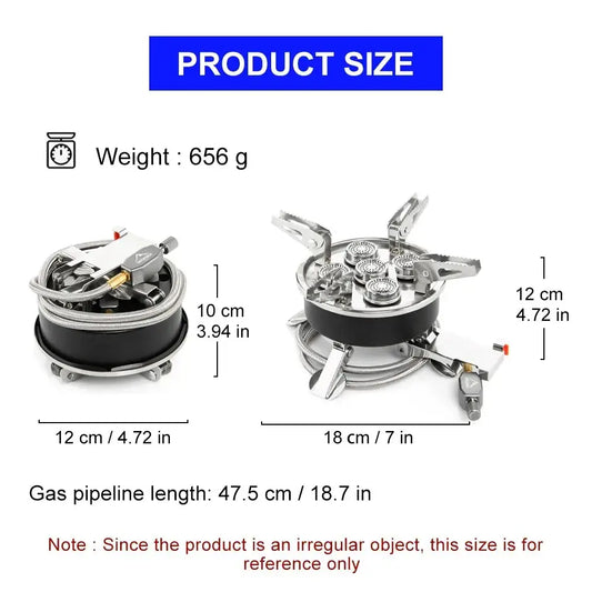 Widesea Camping Tourist Burner 8800W Gas Stove Cookware Portable Furnace Picnic Barbecue Turismo Supplies Panlabas na Libangan