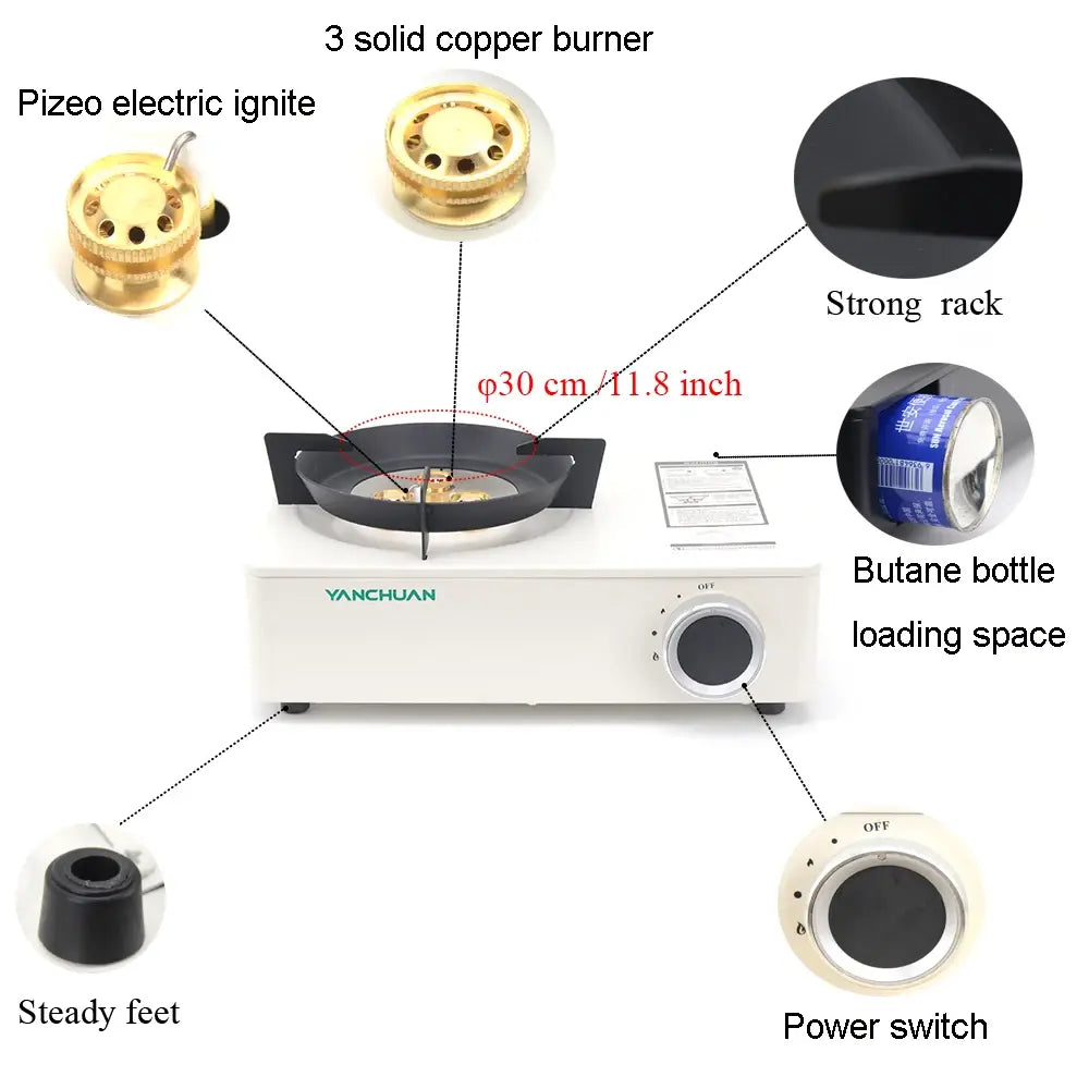 Protable 3500W Butane Cassette Stove Burner Outdoor Camping Fishing Gas Burner For Cooking Fashion Design