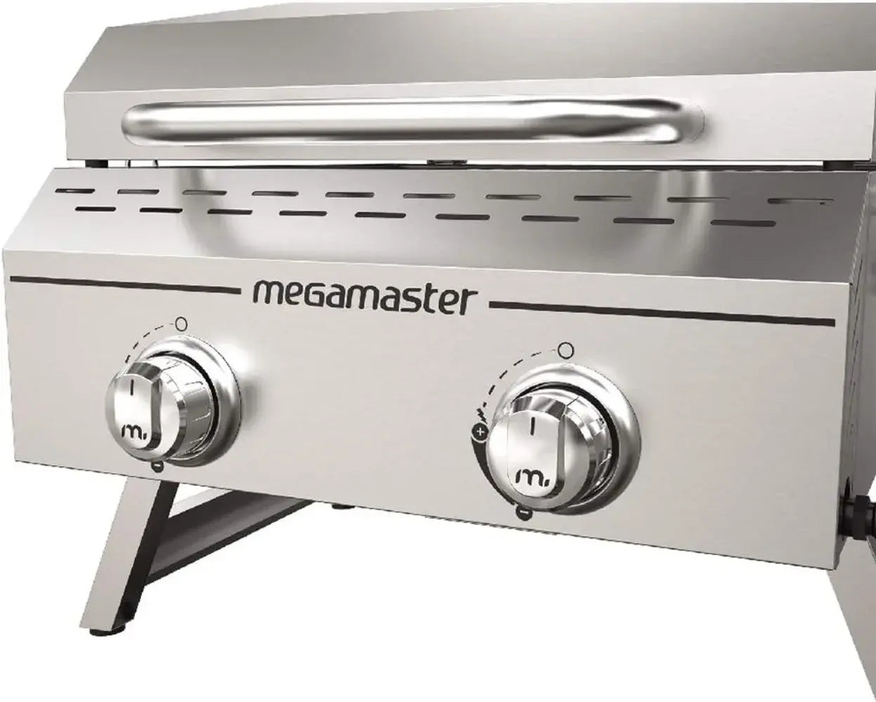 Premium Outdoor Cooking 2-Burner Grill, While Camping, Outdoor Kitchen, Patio Garden, Barbecue with Two Foldable legs, Silver