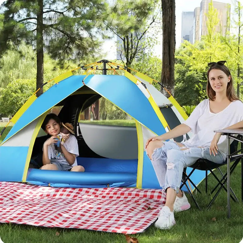 Tienda de campaña al aire libre, apertura automática rápida, protector solar impermeable, refugio para Picnic sin construir, playa familiar, gran espacio