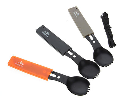 Outdoor Spoon Fork Knife Set Whistle Camping Tool