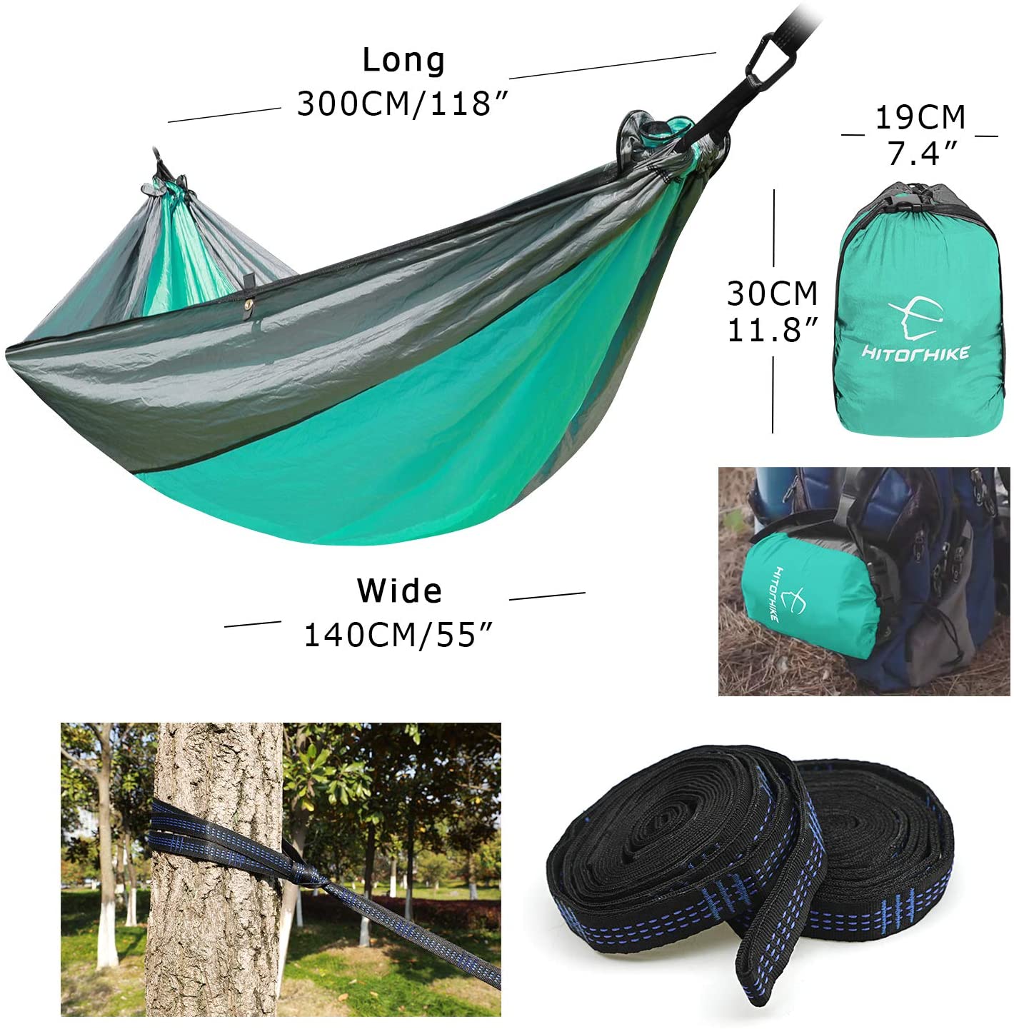 Backpacking Hammock - Portable Nylon Parachute Outdoor Double Hammock