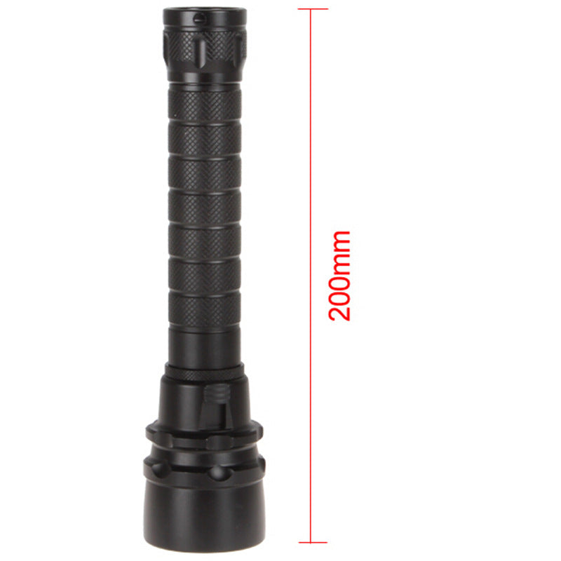 Aluminum alloy strong light rechargeable deep-diving flashlight