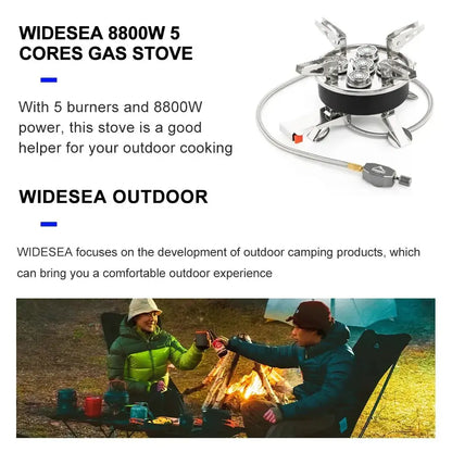 Quemador turístico para acampar Widesea, estufa de Gas de 8800W, utensilios de cocina, horno portátil, Picnic, barbacoa, suministros turísticos para recreación al aire libre 