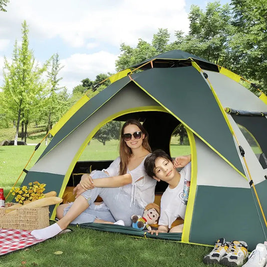 Tienda de campaña al aire libre, apertura automática rápida, protector solar impermeable, refugio para Picnic sin construir, playa familiar, gran espacio