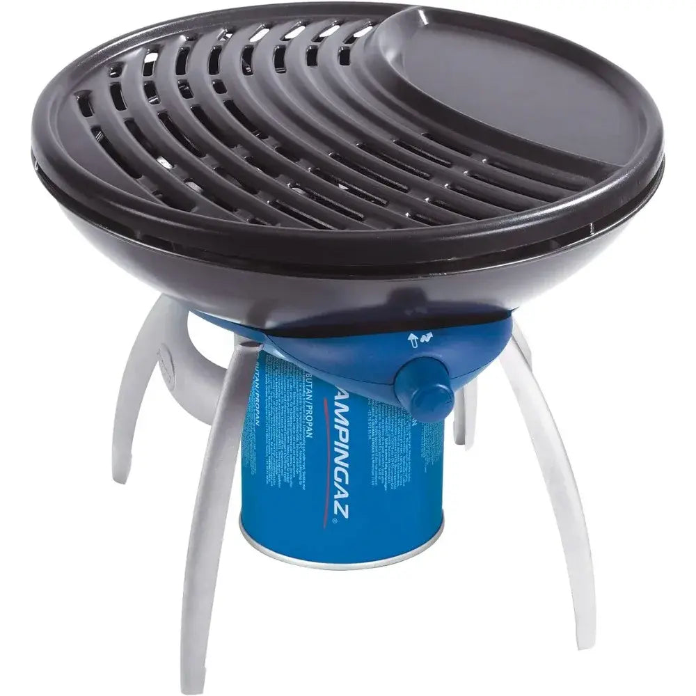 Party Grill, Camping Stove and Grill, All-in-One Portable Camping BBQ, with Griddle, Grid and Pan Support