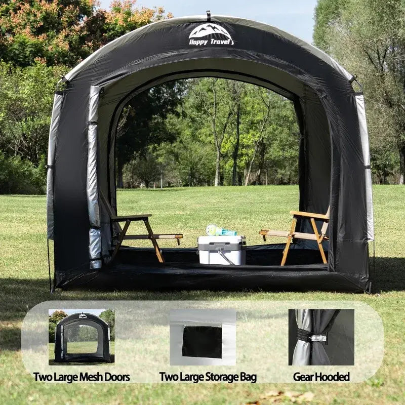 Outdoor Storage Shed Tent, 8×7×6ft Malaking 2-in-1 Portable Storage Shed na may Dobleng Pintuan, Sa Labas ng Lawn Mower Shelter Shelter