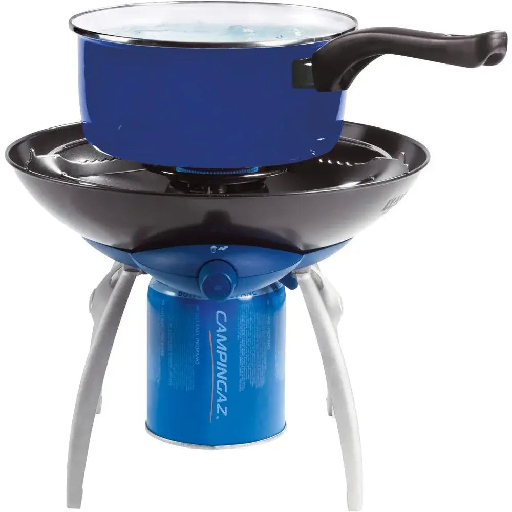 Party Grill, Camping Stove and Grill, All-in-One Portable Camping BBQ, with Griddle, Grid and Pan Support